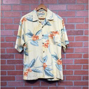 Tommy Bahama Mens Hawaiian Shirt Size M Floral Print Short Sleeve Button Up